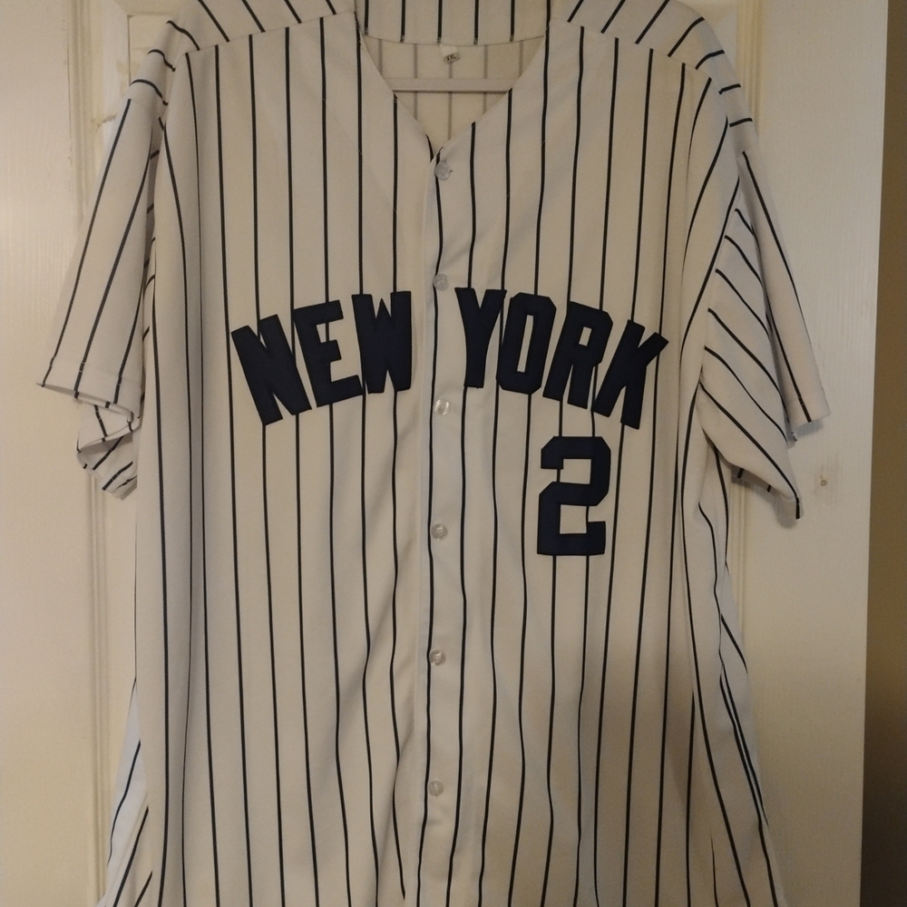 MLB New York Pinstripe Jersey - White and Black